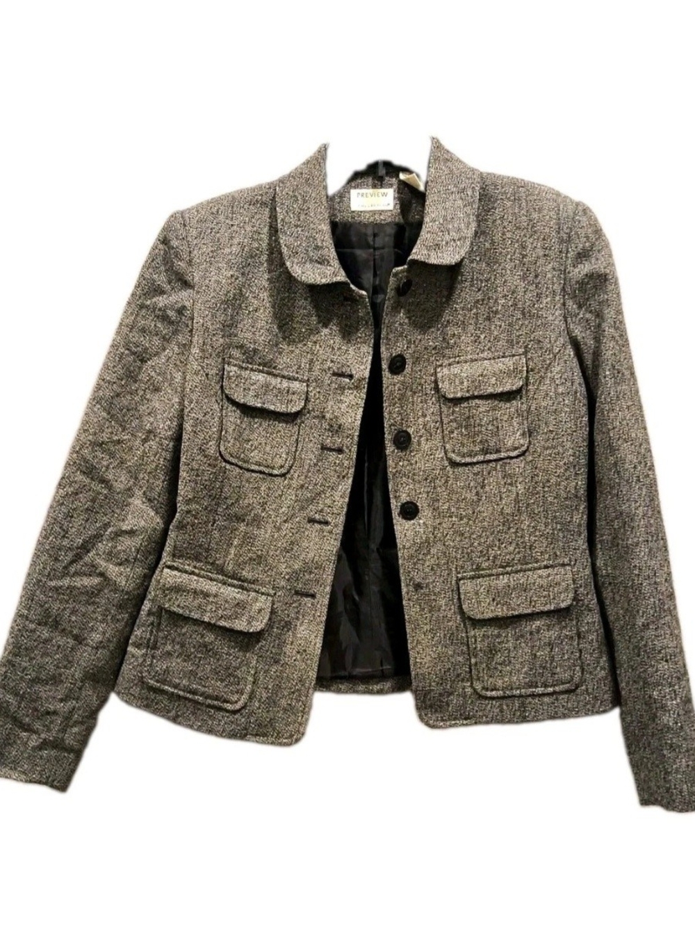 Vintage Preview Collection Wool Lambswool Silk Tweed Jacket Blazer 10 USA
